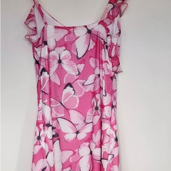 🔥NWOT🔥 Elodie Pink Butterfly Print Mesh Dress size Juniors Med - Picture 9 of 13